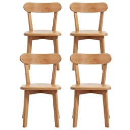4 Piece Wooden Dining Chairs Solid Rubber Wood Kitchen Accent Chairs Cafe Lounge Seating