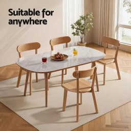 4 Piece Wooden Dining Chairs Solid Rubber Wood Kitchen Accent Chairs Cafe Lounge Seating