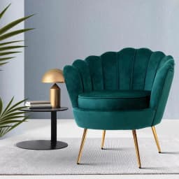 Green Velvet Callista Armchair Modern Upholstered Accent Chair for Living Room Bedroom Lounge Comfort Seating