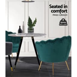 Green Velvet Callista Armchair Modern Upholstered Accent Chair for Living Room Bedroom Lounge Comfort Seating