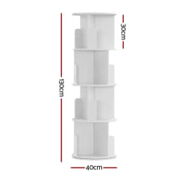 4 Tier Freestanding Bookshelf White Storage Organizer Bookcase for Living Room Bedroom Office Home Decor Furniture