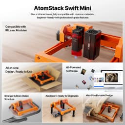 ATOMSTACK SWIFT Mini Laser Engraver Compact Diode Laser Engraving Machine For Wood Leather Paper Cardboard DIY Crafts Home Projects