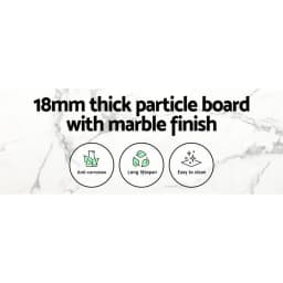 Round Marble Effect Dining Table 110CM Modern Elegant Kitchen Restaurant Table