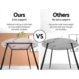 Round Marble Effect Dining Table 110CM Modern Elegant Kitchen Restaurant Table