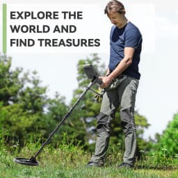 SUNPOW Professional Underground Metal Detector MD13 for Adults, 8" IP68 Waterproof Coil,4 Detection Modes Large LCD Lightweight Gold Detector for Outdoor Treasure Hunting, Coin & Relic Detecting
