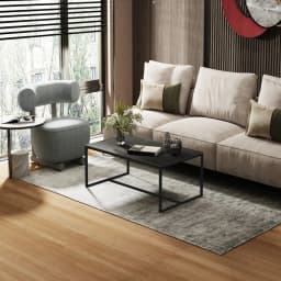 Modern Sintered Stone Top Coffee Table | Rectangular Design with Black Painted Iron Legs | Living Room&Bedroom Storage Solution