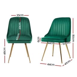 Velvet Channel Tufted Green Dining Chairs Set of 2 Modern Upholstered Side Chairs for Living Room Kitchen and Dining Room