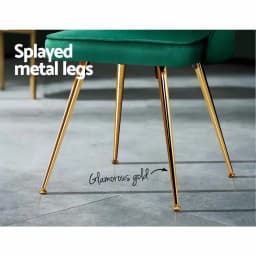 Velvet Channel Tufted Green Dining Chairs Set of 2 Modern Upholstered Side Chairs for Living Room Kitchen and Dining Room