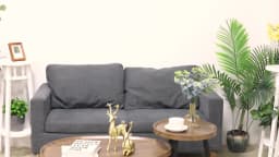 LUVODI Irregular Drop-Shaped Coffee Table Set 2-in-1 Solid Wooden Sofa Side End Table with Triangle Legs for Living Room