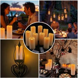 Waterproof Flameless Candles Set of 12 Battery Operated LED Pillar Candle with 2 Remote Controls & Timer Flickering Indoor Outdoor Electronic Lights for Wedding Patio Easter Bathroom Home Decor