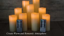 Waterproof Flameless Candles Set of 12 Battery Operated LED Pillar Candle with 2 Remote Controls & Timer Flickering Indoor Outdoor Electronic Lights for Wedding Patio Easter Bathroom Home Decor