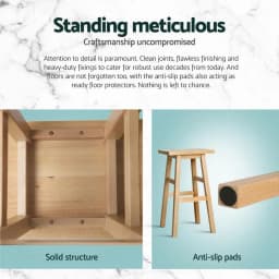 4 Piece Wooden Bar Stools Set Kitchen Counter Chairs Natural Finish Modern Dining Seating