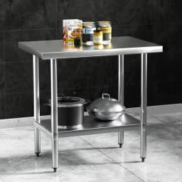 Stainless Steel Kitchen Work Bench 910x610mm Heavy Duty Prep Table 430 Grade