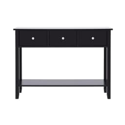Console Table Hallway Entryway Sofa Table 100CM Black 3 Drawers Modern Storage Furniture