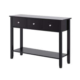 Console Table Hallway Entryway Sofa Table 100CM Black 3 Drawers Modern Storage Furniture