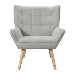 Modern Grey Linen Accent Armchair Cushion Seat Upholstered Lounge Chair for Living Room Bedroom Home Use