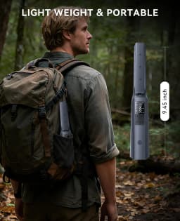 Metal Detector Pinpointer Rechargeable Handheld, IP68 Waterproof 6" Detection Depth, 360° Precision Sensing 4 Alert Modes, 12H Battery LCD Display, Outdoor Treasure Hunting Tool