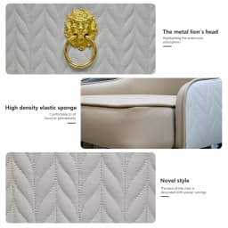 LUVODI Modern Dining Chair Set of 2 Microfiber Leather Leisure Chairs with Lion Knocker for Kitchen Table Restaurant