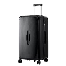 28 Inch Hard Shell Suitcase with 5 Wheels Type C Charging Port TSA Lock Black Travel Luggage