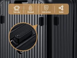 28 Inch Hard Shell Suitcase with 5 Wheels Type C Charging Port TSA Lock Black Travel Luggage