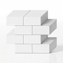 3D Self Adhesive White Subway Wall Tiles Peel and Stick Backsplash 10 Sheets
