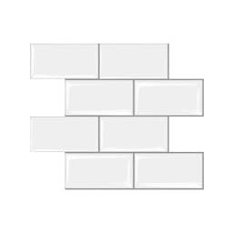 3D Self Adhesive White Subway Wall Tiles Peel and Stick Backsplash 10 Sheets