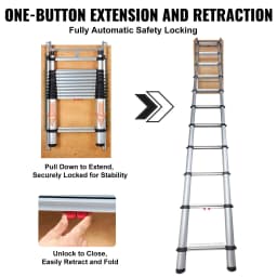 VEVOR Attic Ladder Telescoping 350-pound Capacity Multi-Purpose Aluminium Extension Lightweight and Portable
