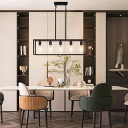 Industrial Kitchen Island Chandelier Hanging Lamp Ceiling Pendant Light for Dining Room Foyer