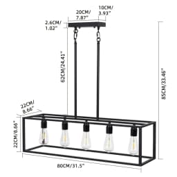 Industrial Kitchen Island Chandelier Hanging Lamp Ceiling Pendant Light for Dining Room Foyer