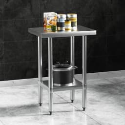Stainless Steel Kitchen Work Bench 610x457mm 430 Grade Heavy Duty Table for Prep Storage and Commercial Use