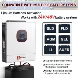 ECGSOLAX 5KW 6.5KW Single Phase Hybrid Solar Inverter 24V 48V 230VAC Built-in MPPT 120A 160A Solar Charger With WiFi AU Stock