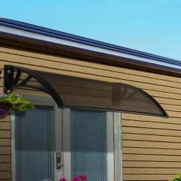 Window Awning Door Canopy 1m x 4m Brown PVC Sheet Black Plastic Frame Outdoor Rain Sun Shelter Cover