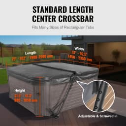 VEVOR Hot Tub Cover Lift Spa Cover Lift Height 31.5"-41.3" Width 57"-92.5" Adjustable Installed Underneath Both Side Suitable