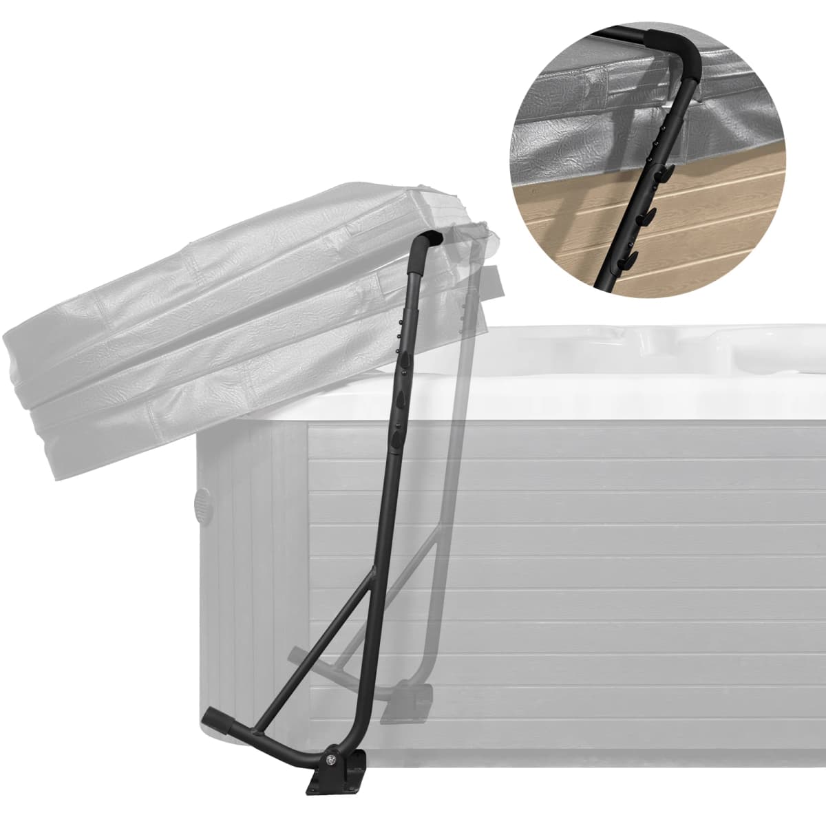 VEVOR Hot Tub Cover Lift Spa Cover Lift Height 31.5"-41.3" Width 57"-92.5" Adjustable Installed Underneath Both Side Suitable
