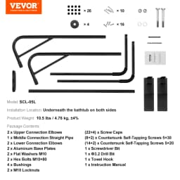 VEVOR Hot Tub Cover Lift Spa Cover Lift Height 31.5"-41.3" Width 57"-92.5" Adjustable Installed Underneath Both Side Suitable