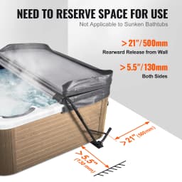 VEVOR Hot Tub Cover Lift Spa Cover Lift Height 31.5"-41.3" Width 57"-92.5" Adjustable Installed Underneath Both Side Suitable