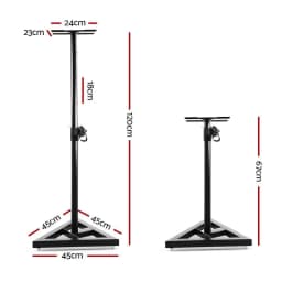 Adjustable Speaker Stands 67 to 120 cm Pair Surround Sound Studio Home Floor Mount Brackets