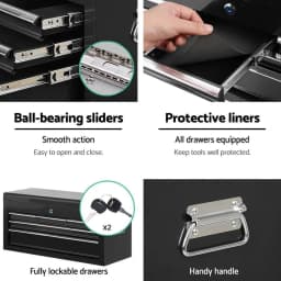 7 Drawer Rolling Tool Cabinet Steel Storage Chest Garage Workshop Organizer Black
