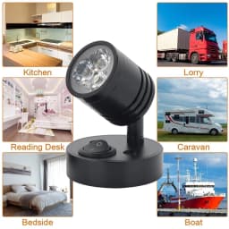 2PCS LED Reading Light Camper Caravan Van Motorhome Boat Interior Spot Lamp 12V