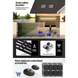 Automatic Sliding Gate Opener Kit 4M 1800KG Heavy Duty Motorized Gate Access System with Remote Control Security Drive Set