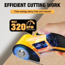 Cordless Electric Scissors Rotary Blade Cutter Rechargeable for PVC Leather DIY