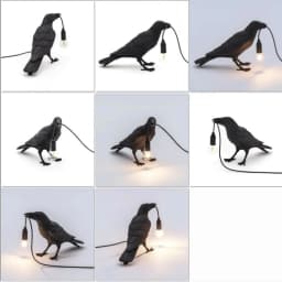 Raven Lamp Light Black Novelty Bird Crow Desk Table Lamp Bedroom Decoration