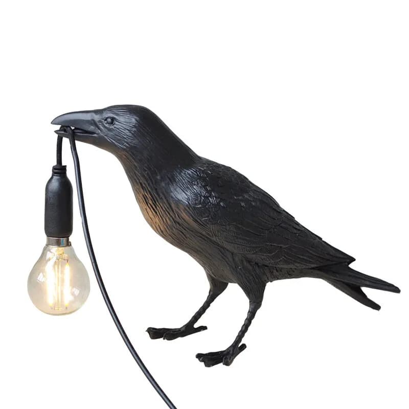 Raven Lamp Light Black Novelty Bird Crow Desk Table Lamp Bedroom Decoration