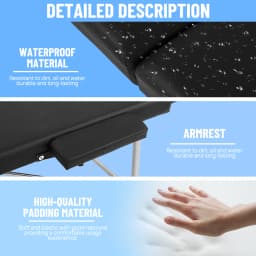 PORIYA 3-Fold Aluminum Massage Table Portable Folding Spa Beauty Therapy Massage Bed