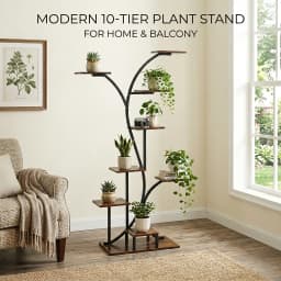 Industrial Tree-Shaped Plant Stand Display Storage Rack Corner Flowers Shelf Holder