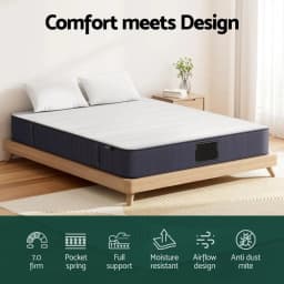 20cm Giselle Double Bed Pocket Spring Mattress Comfort Support Plush Sleep Surface