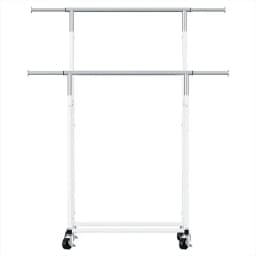 Double Rod Adjustable Clothes Rack Garment Airer Rail Coat Stand Portable Hanger Organizer Drying Storage Rack