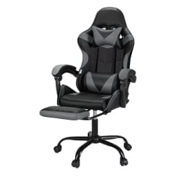 Ergonomic Gaming Office Chair with 2 Point Massage Footrest Grey