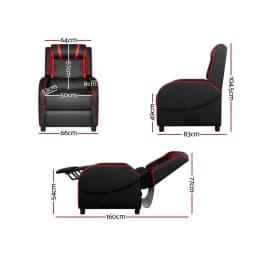 Black Leather Recliner Gaming Chair Ergonomic Adjustable Swivel PC Office Chair Comfortable Padded Home Relaxation Seat