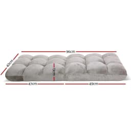 Grey Flannel Lounge Sofa Bed Foldable Convertible Sleeper for Living Room Home Use
